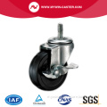 Braked Threaded Swivel Black Rubber Industrial Caster whees